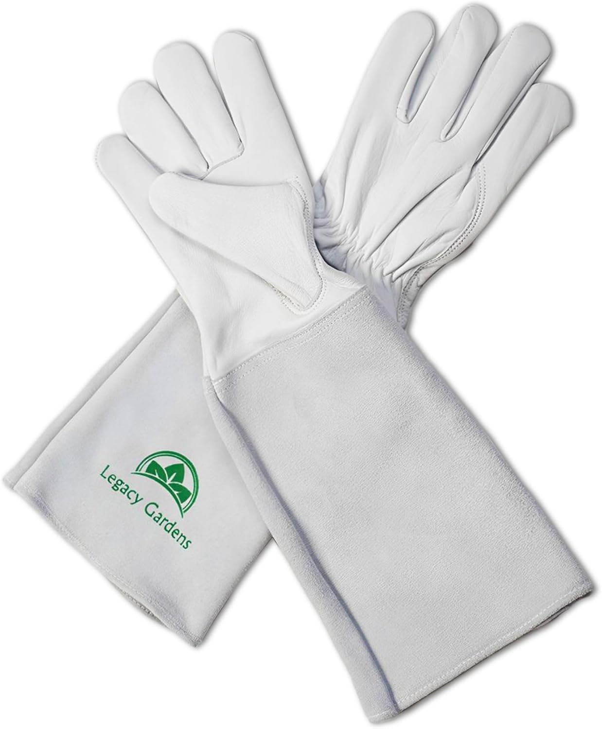 Leather Gardening Gloves for Women and Men| Thorn and Cut Proof Garden Work Gloves with Long Heavy-Duty Gauntlet | Suitable For Thorny Bushes Cacti Rose Pruning Landscaping Work- Large