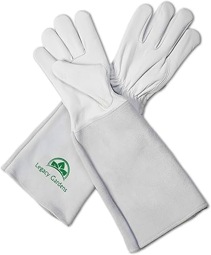 Miniatura 7 de Guantes de jardinero Legacy Gardens de piel para mujer y hombre, guantes de trabajo para jardín, resistente a las espinas y cortes, adecuados