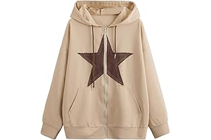 SweatyRocks Women's Starry Night Zip Up Oversized Hoodie