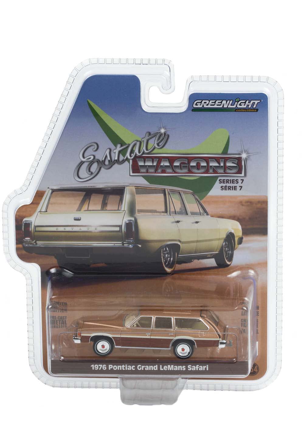 Greenlight 1:64 Estate Wagons Series 7 - 1976 Ponti&ac Grand Lemans Safari - Sandstone and Woodgrain 36040-E [Shipping from Canada]