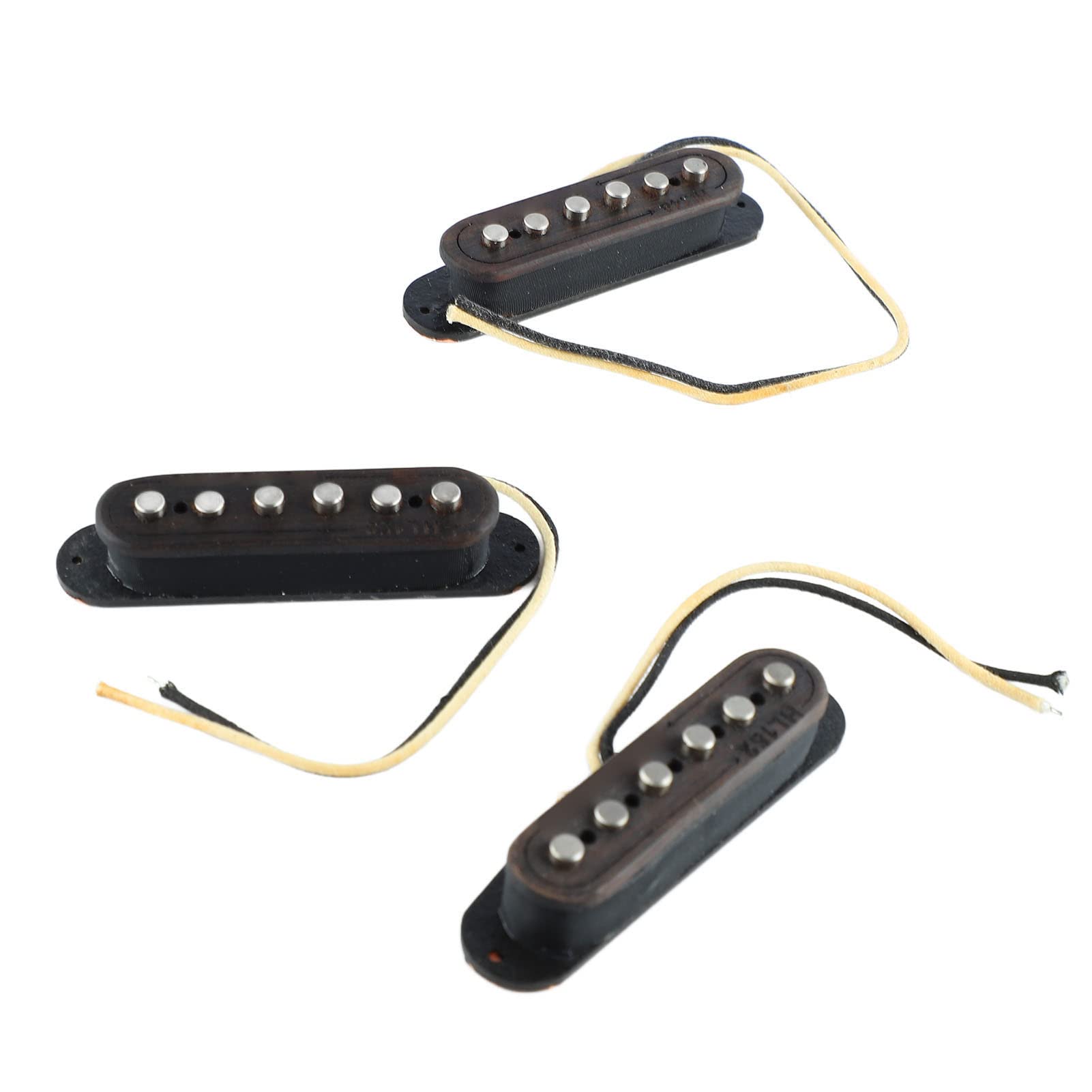 Pickup per chitarra da 3 pezzi, in metallo, legno, pickup a 6 corde, suono chiaro e bello, facile da installare per chitarristi elettrici e acustici (Rosewood)