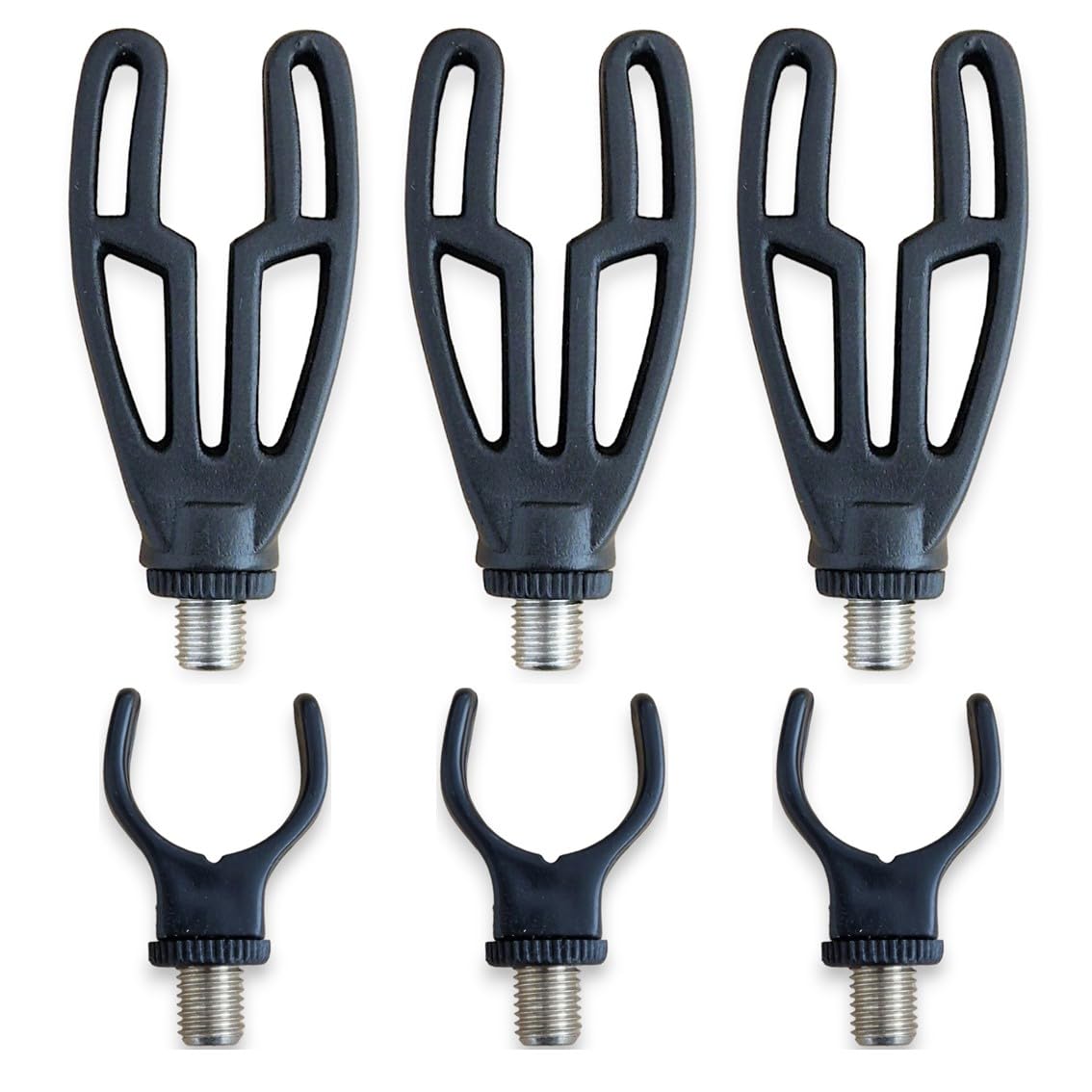 TJR Tackle 6pc Rod Rest heads Inline Front & Rear Butt Rod Pod Rest