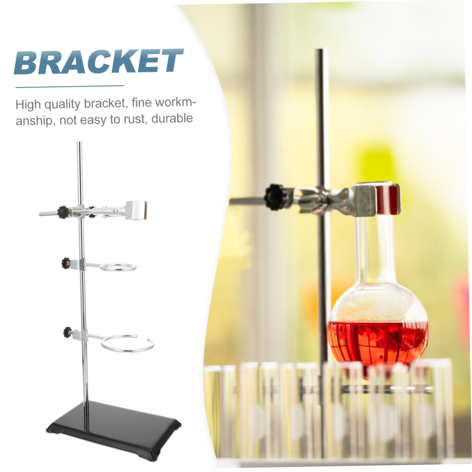 Gatuida Support pour Expérience de Chimie et Physique en Fer de Laboratoire Base Solide et Tige Détachable Équipement Standard pour Usage Scientifique