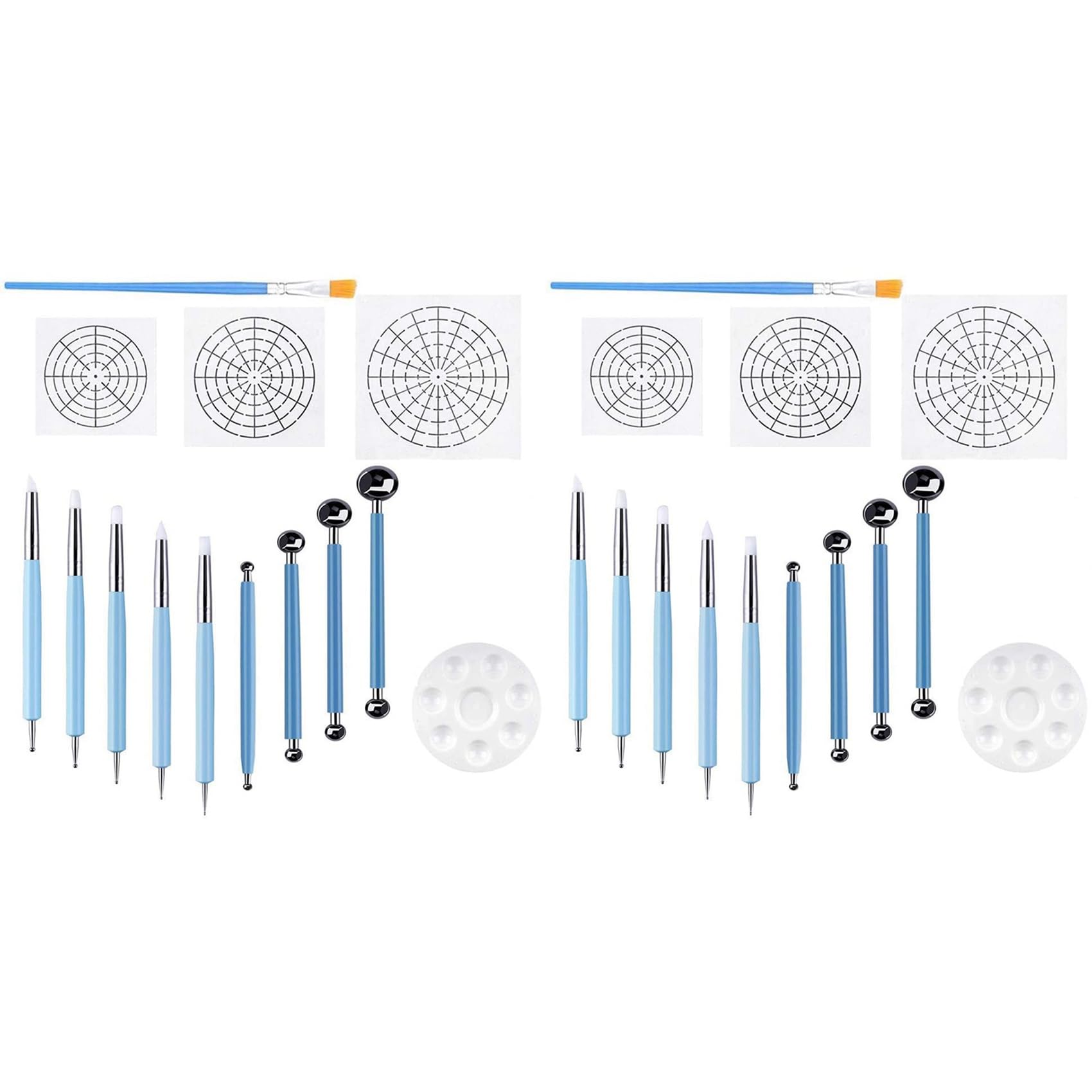 Hndhbfgrt Set of 28 Mandala Dotting Stencil Tools Rock Painting Kit Dotting Tools Include Templates, Paint Tray, Mandala Tools