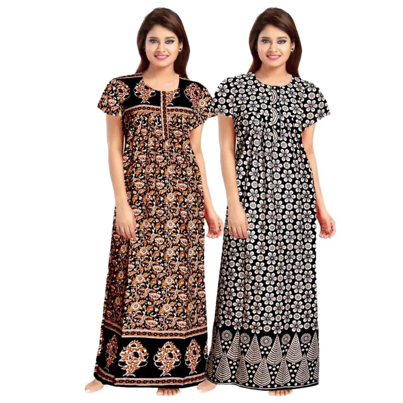 Trikuta Vaishno Latest Trending Women's Cotton Printed Kaftan/Nightgown/Nighty/Maxi-image-30