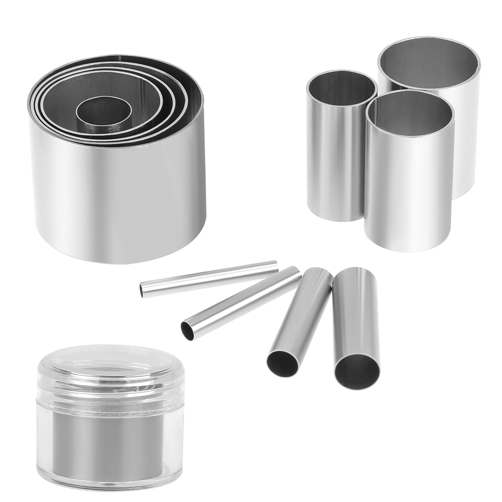 Photo 1 of 12 Pcs Clay Cutters, Round Clay Hole Cutter Set Circle Ceramics Dotting Baking Ring Mold Cutters Stainless Steel Sculpting Punch Tool Cutter with Storage Case for Polymer Clays Pottery Handmade Craft
