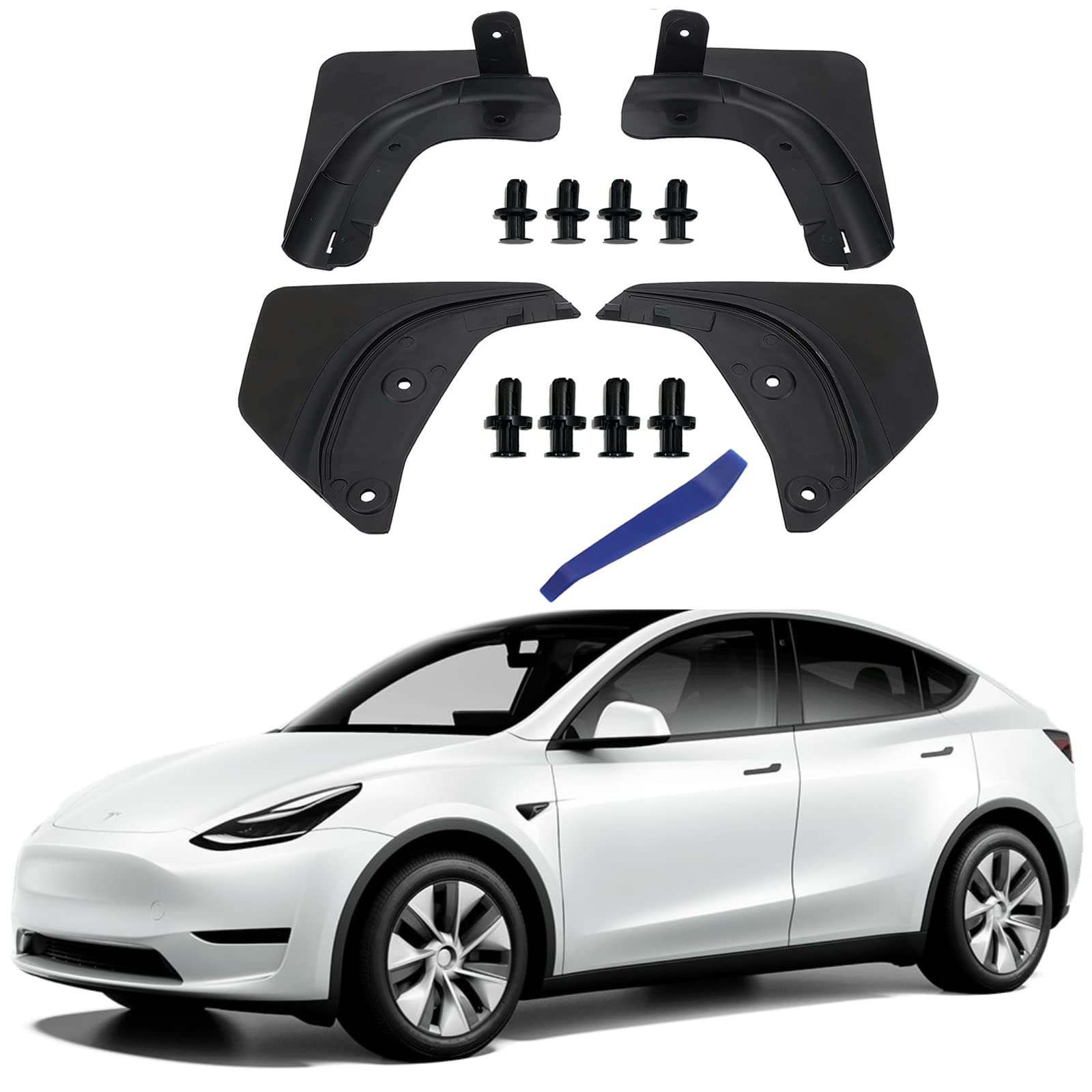 Car Mud Flaps Compatible with Tesla Model Y Front and Rear Splash Guards Mudguard Mudflaps Car Accessories for Model Y 2020 2021 2022 2023 2024 (Upgraded Version, 4 pcs)