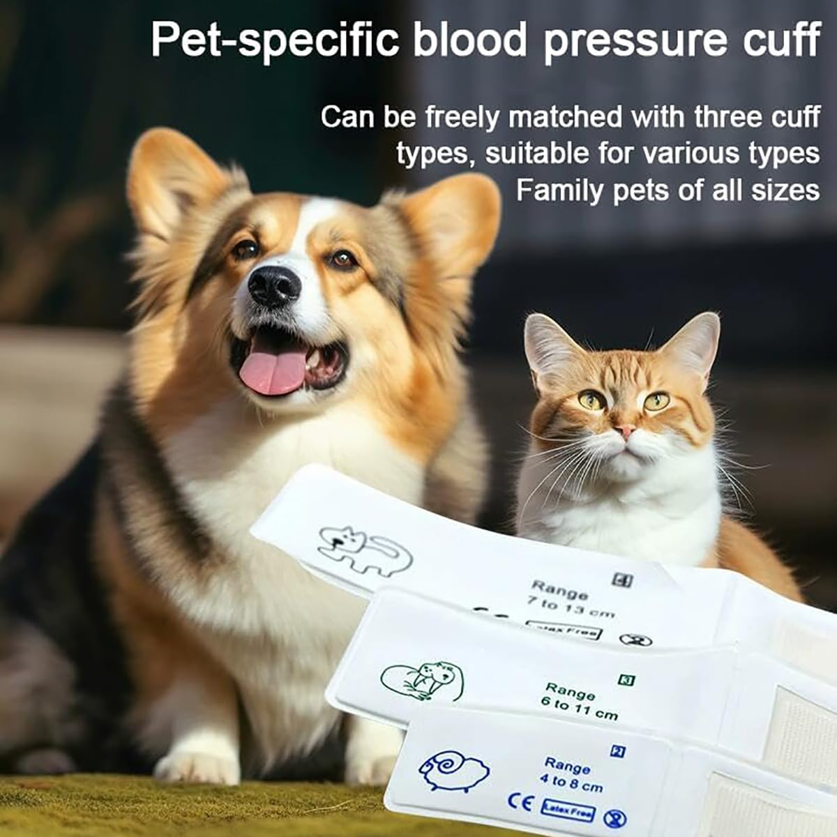 Monitor De Presión Arterial Veterinario, Esfigmomanómetro Digital Con 3 Puños, 1000 Juegos De Memoria De Datos, Cuidado De Mascotas, Perros/gatos/animales, Para Clínicas Veterinarias, Uso Doméstico
