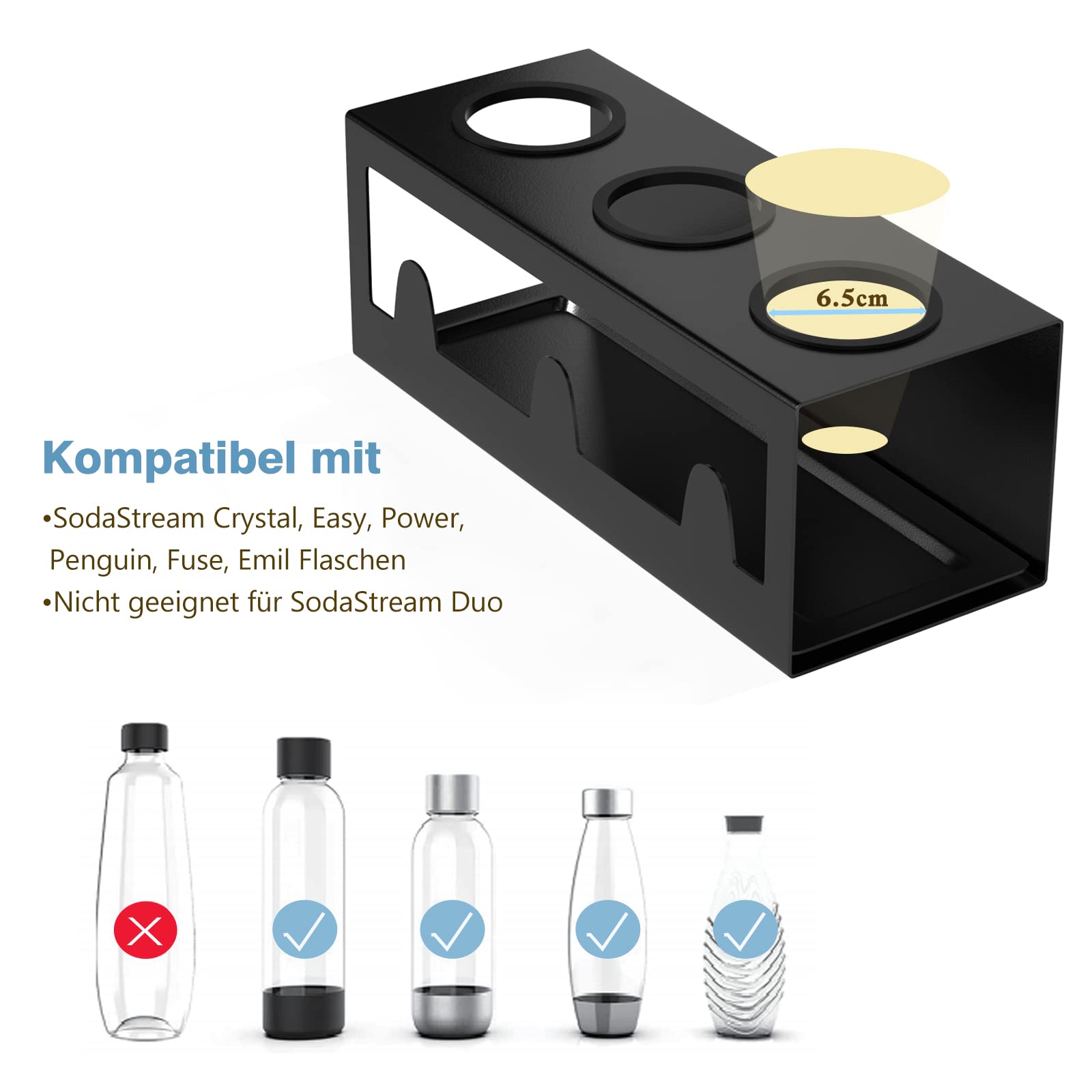 HOMMAND Bottle Holder for Sodastream Crystal And Emil Bottles Steel Bottle Holder Drainer For 3 Bottles - Image 4