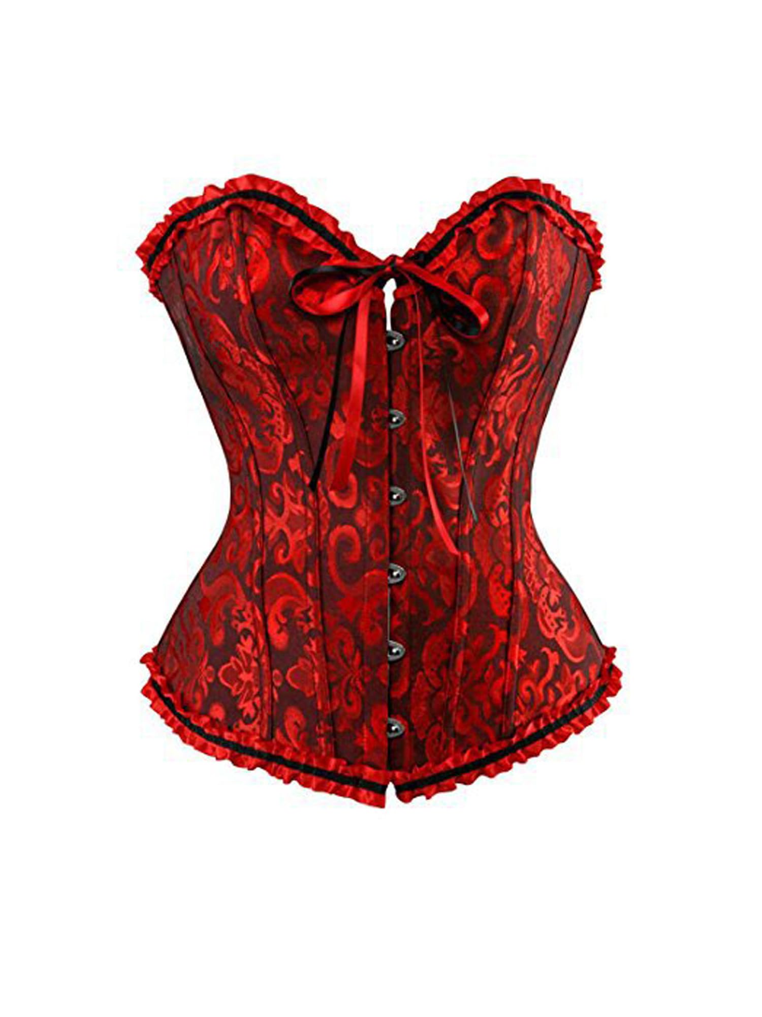 Sexy outfit Damski gorset w dużych rozmiarach Stylowy, kwiatowy, żakardowy gorset gorsetowy Sznurowany gorset modelujący biust