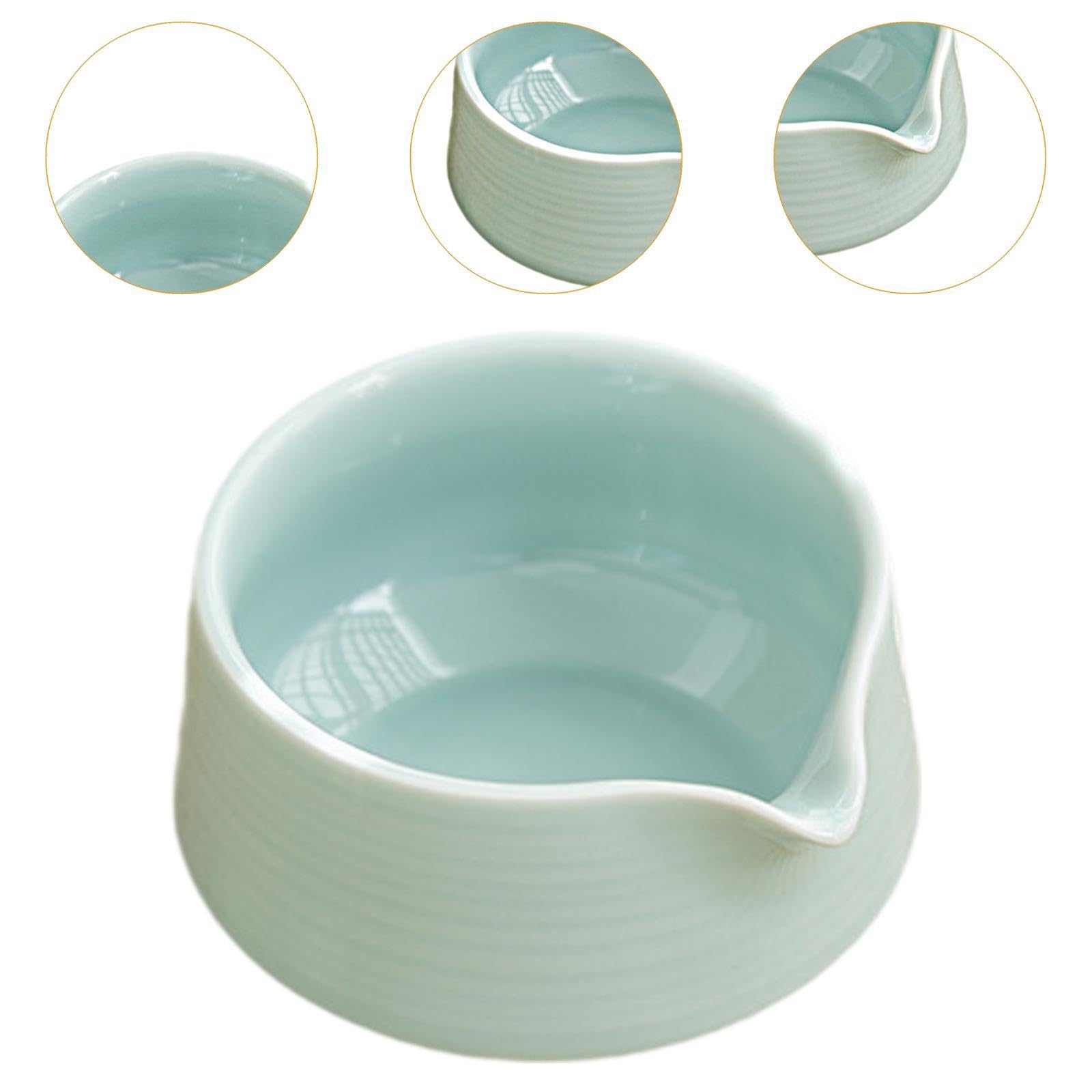 Milageto Matcha-Schale Keramik - Mit Ausguss 500ml Grau-Grün