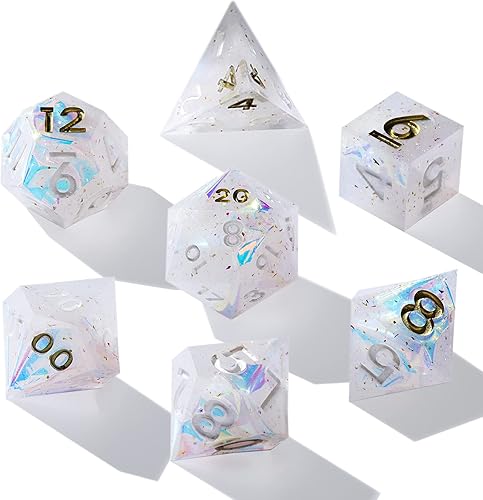 TRPDICES Dados DND dados DD juego de dados DND dados de Calabozos y Dragones dados de borde afilado dados poliédricos dados RPG regalos para los