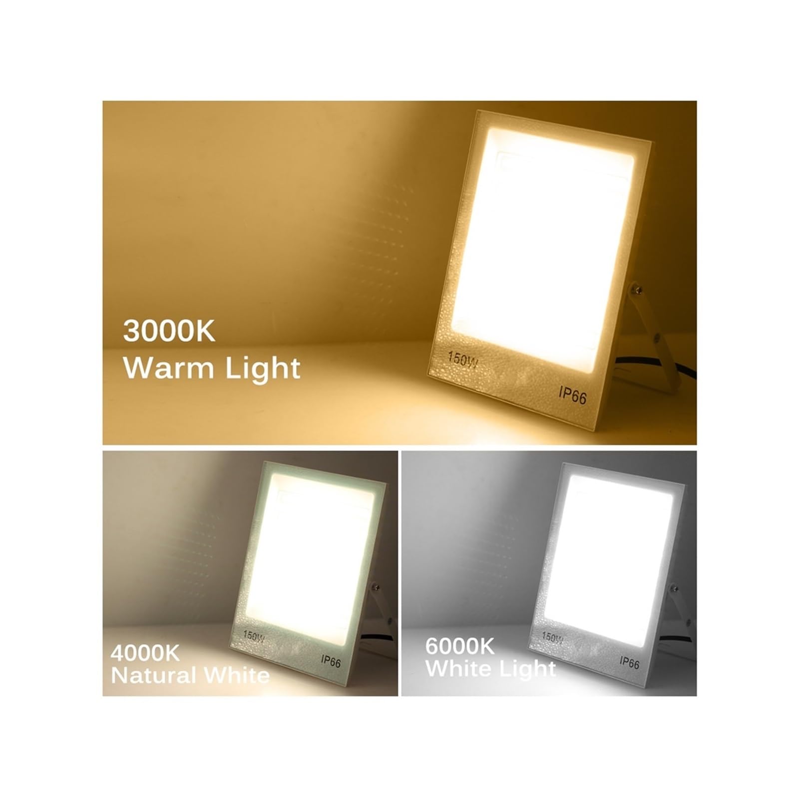 Naświetlacz LED, Światło Halogenowe LED 50W 100W 150W 200W Wysoka Jasność IP66 Wodoodporne Oświetlenie Zewnętrzne Reflektory LED Reflektory Ścienne(Warm White,200W)