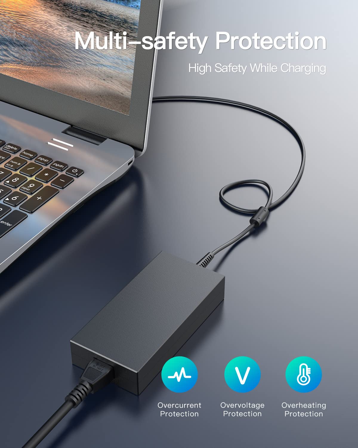 240W Laptop Charger For MSI GE66 GE76 GS77 GP66 - AC Adapter Power Supply Cord