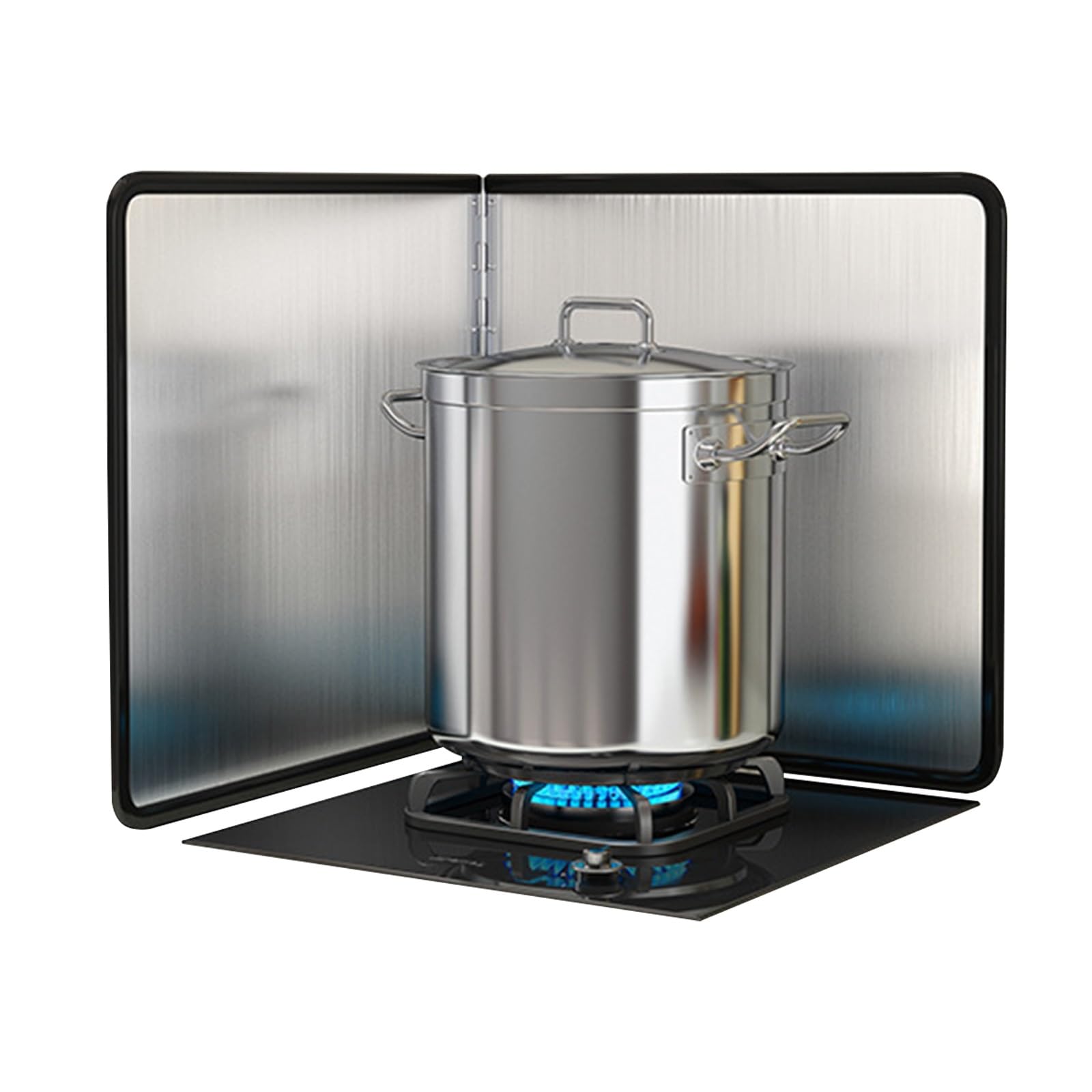 AFQBOEQXY Splatter Guard Splash Back, Stove Splatter Guard Foldable Stainless Steel Silver Multiple Sizes(45x45x45cm)
