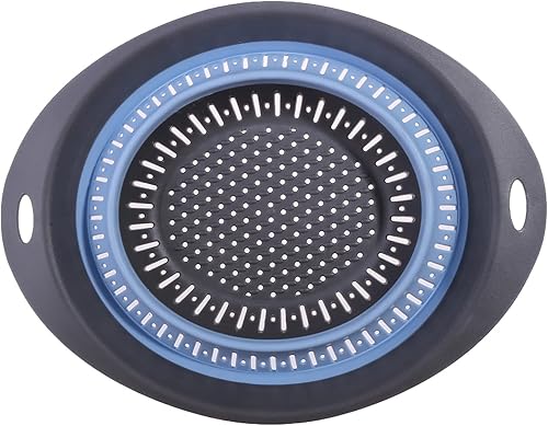 Vista 36 de Sevenfly 1 colador plegable, colador plegable, colador de cocina que ahorra espacio, colador plegable de silicona de grado alimenticio con asa, Azul