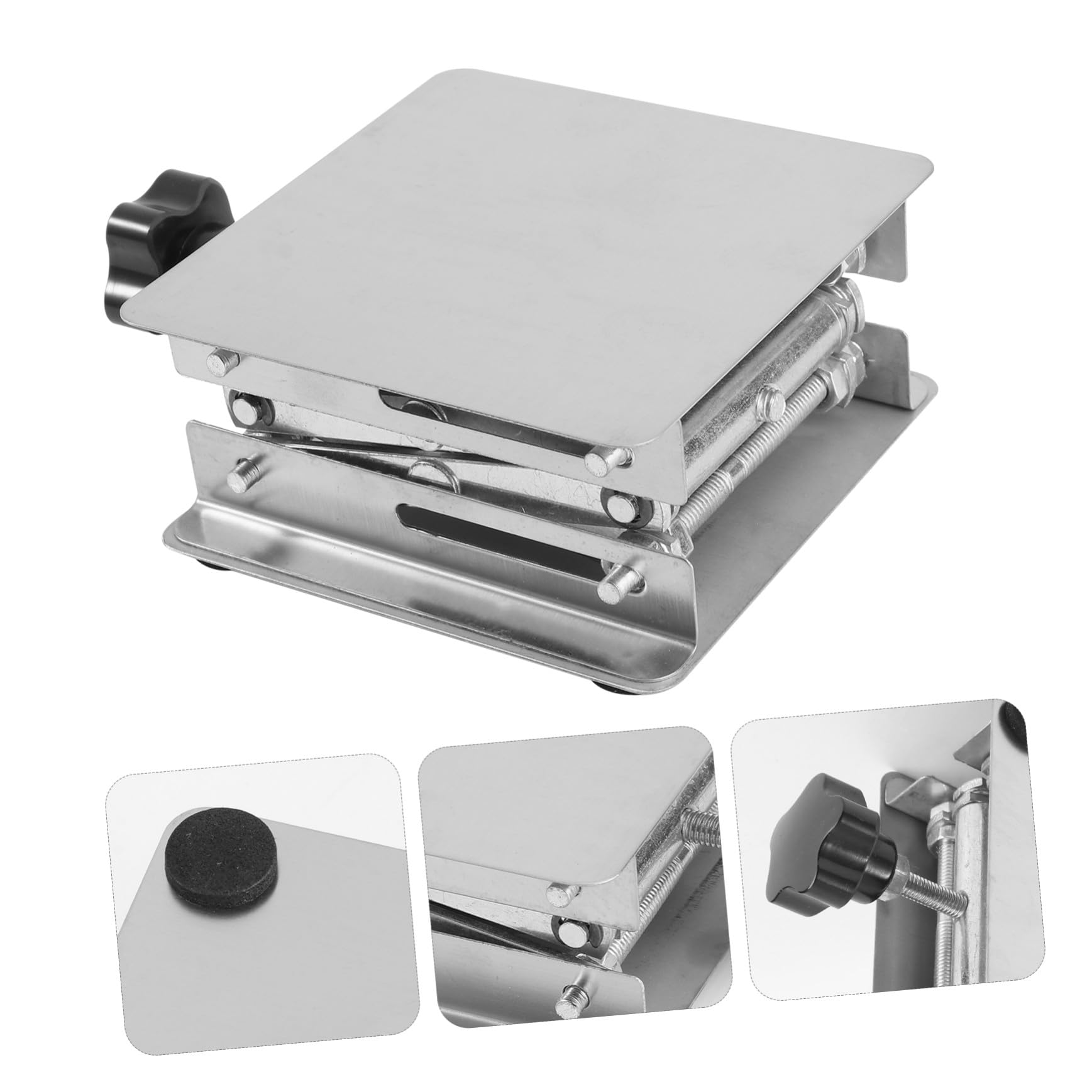 Yardenfun Piattaforma Elevatrice in Acciaio Inossidabile Jack Forbice Scientifico per Laboratori Supporto Stabile per Esperimenti Biologici e Chimici Banco da Lavoro Robusto e Resistente