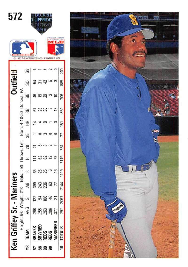 Amazon.com: 1991 Upper Deck Baseball 1991 Hologram #572 Ken Griffey Sr./Ken  Griffey Jr. Seattle Mariners Official MLB Trading Card From The UD Company  : Collectibles & Fine Art