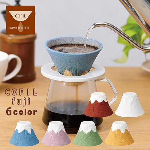Miniatura 2 de COFIL FUJI Ceramic Coffee Filter Dripper with Dedicated Base and Saucer, White 1390400506