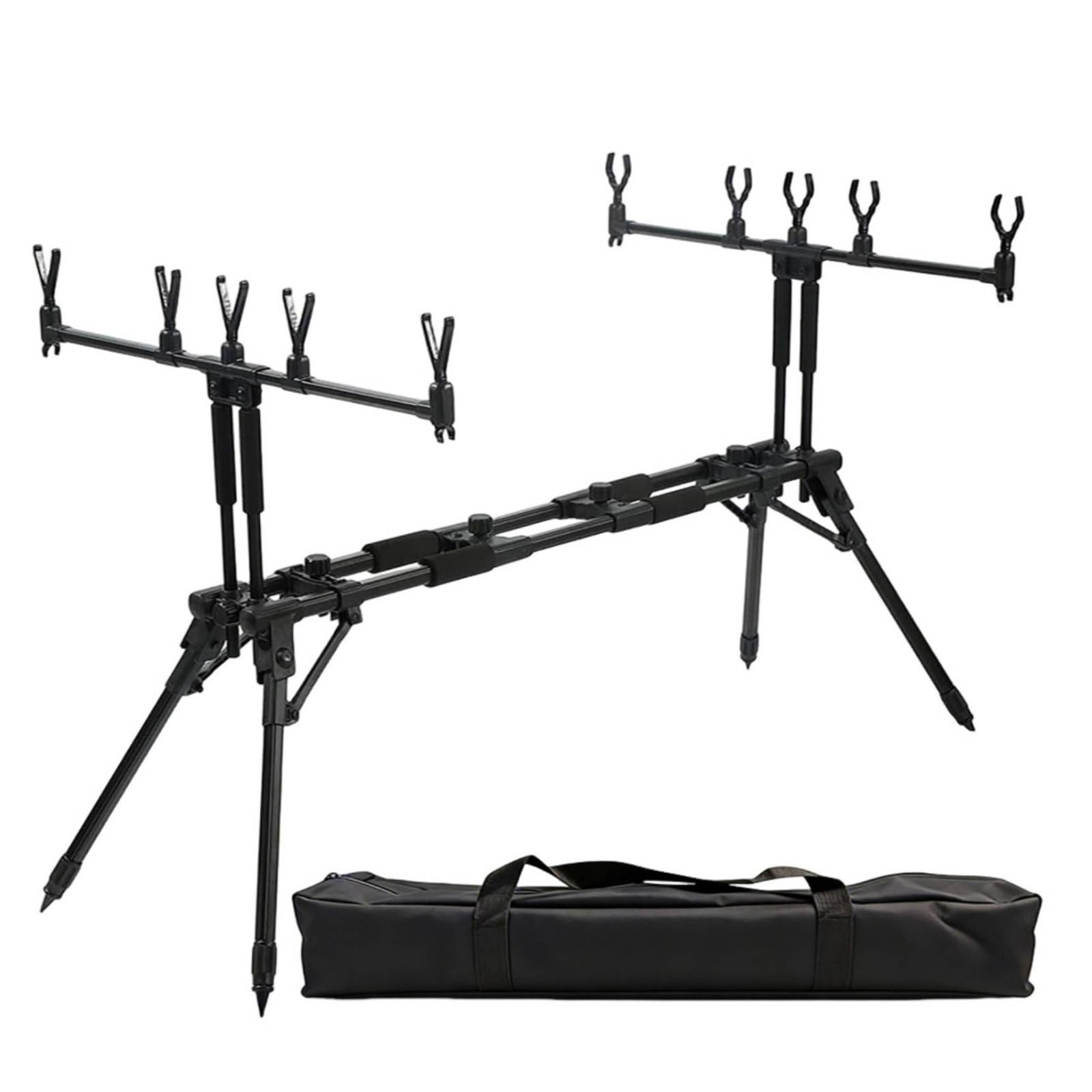 Gralara Asta Portacanne da Carpa Lega di Alluminio Portacanne Multiplo Acciaio Inox Supporto Canne Regolabile per Pescatori Sportivi, Pesca, Esterno, Fiume