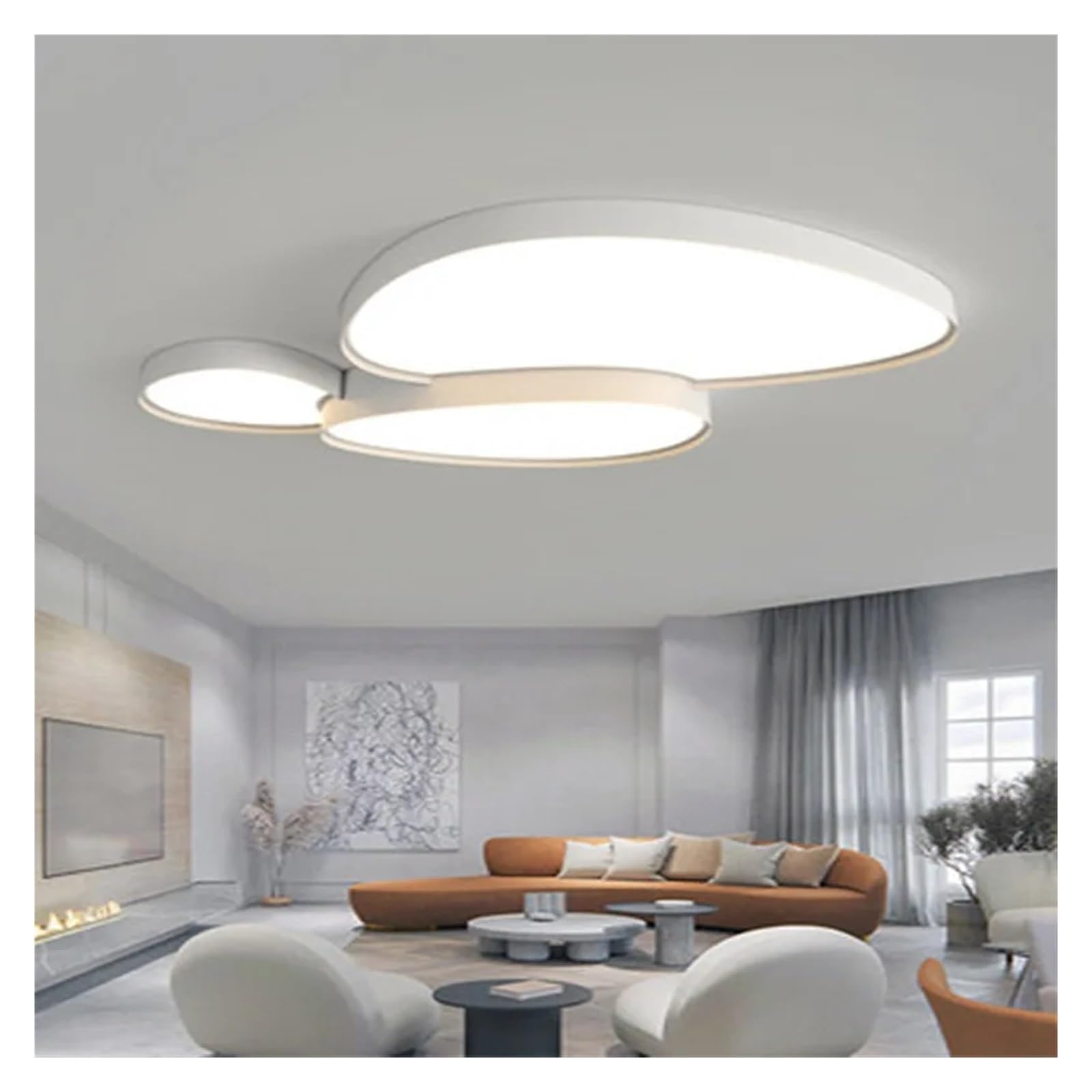 Modne lampy sufitowe LED z możliwością ściemniania, czarno-białe, pasują do salonu, sypialni, łazienki, wystroju domu, oświetlenia wewnętrznego, oświetlenia