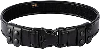 TACNEX 2" Duty Belt w/Hook Lining 4 Keepers 1.5" Reversible Inner Belt for Police Law Enforcement Security Plain Black
