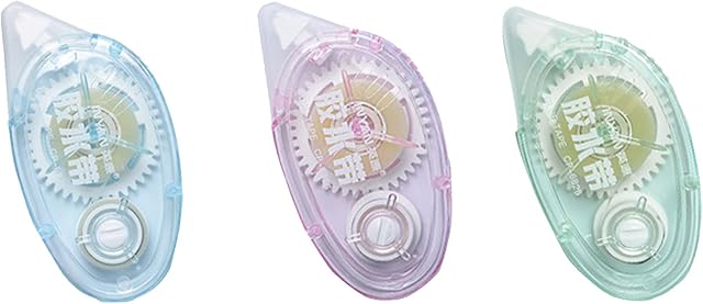 Glue Roller, 3Pcs Adhesive Glue Tape, 6m x 8mm Double Sided Tape Dispenser Transparent for Crafting, Cards, Photo, Journal and Scrapbooking(radom color)