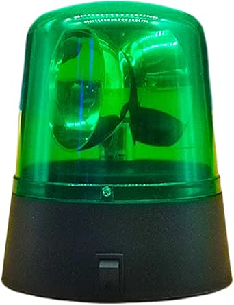 360 Degree LED Strobe Light, Disco Party Rotating Lamp DJ Flashing Stage Lights Police Car Beacon Siren Strobe Light with Switch Control for Home Parties Birthday Bar Wedding (Green,1Pc)