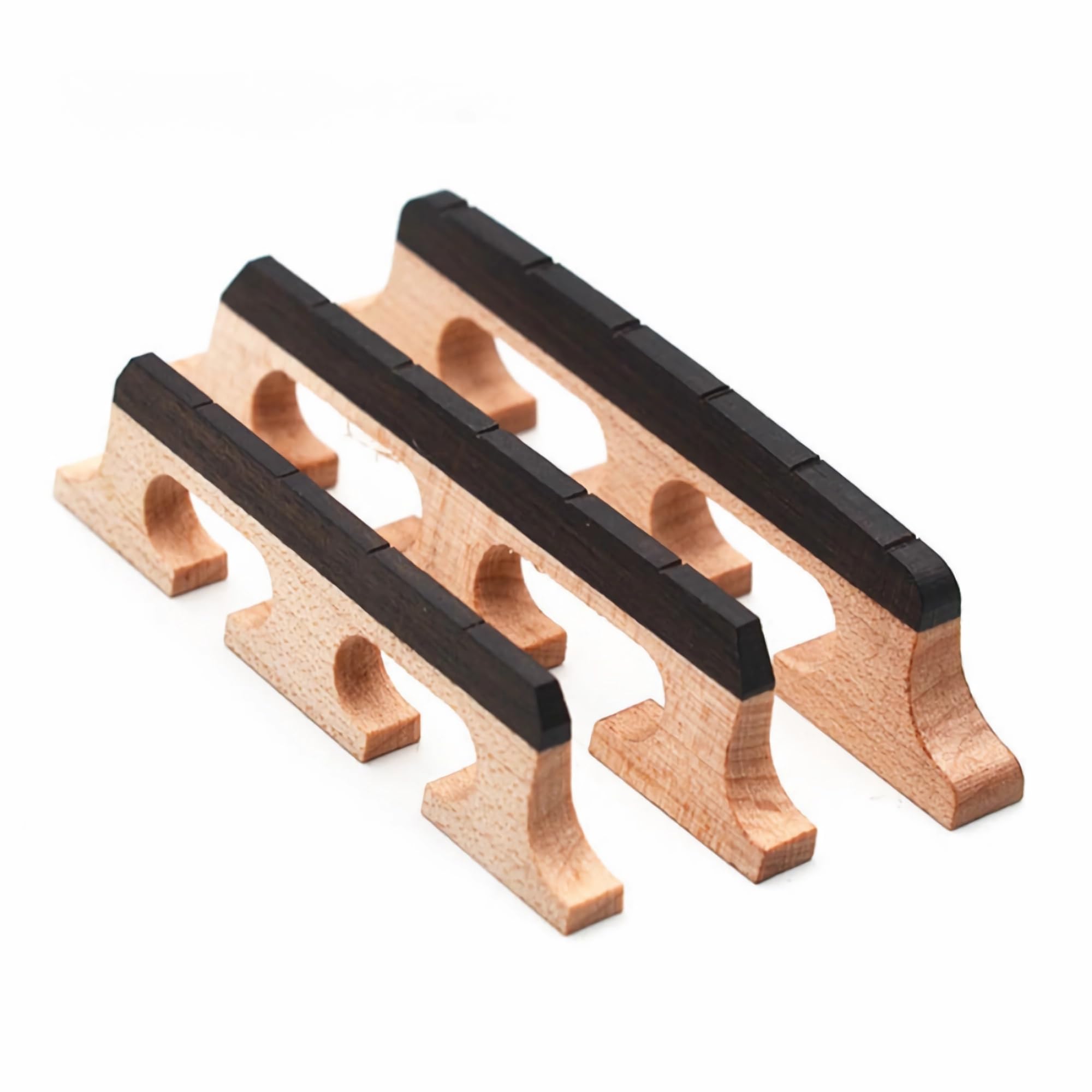 Amuic 6 Strings Banjo Bridge, Ebony Banjo Saddle Parts and Accessories Replacement (6 Strings Banjo Bridge), MU1095