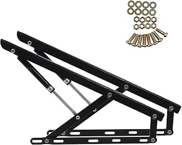2Pcs Storage Bed Lift Mechanism Kit, Gas Springs for Heavy Bed Boxes, Heavy Duty Gas Spring Strut, Pneumatic Folding Storage Bed Lift Gas Spring Bed Lift Kit Furniture Hardware(White,600mm)