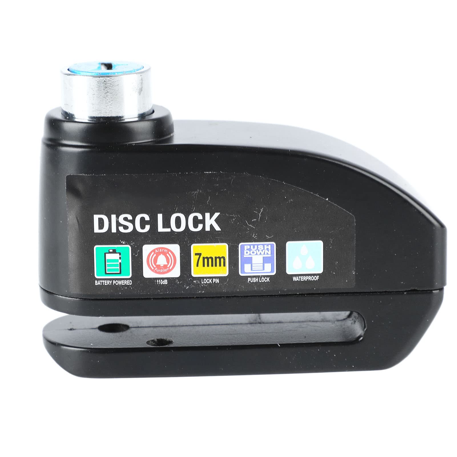 Bicycle Alarm Disc Lock High Strength Aluminum Alloy Anti Theft Security Disc Brake Lock for Mountain Bike Electric Vehicles Black 9x7x3cm