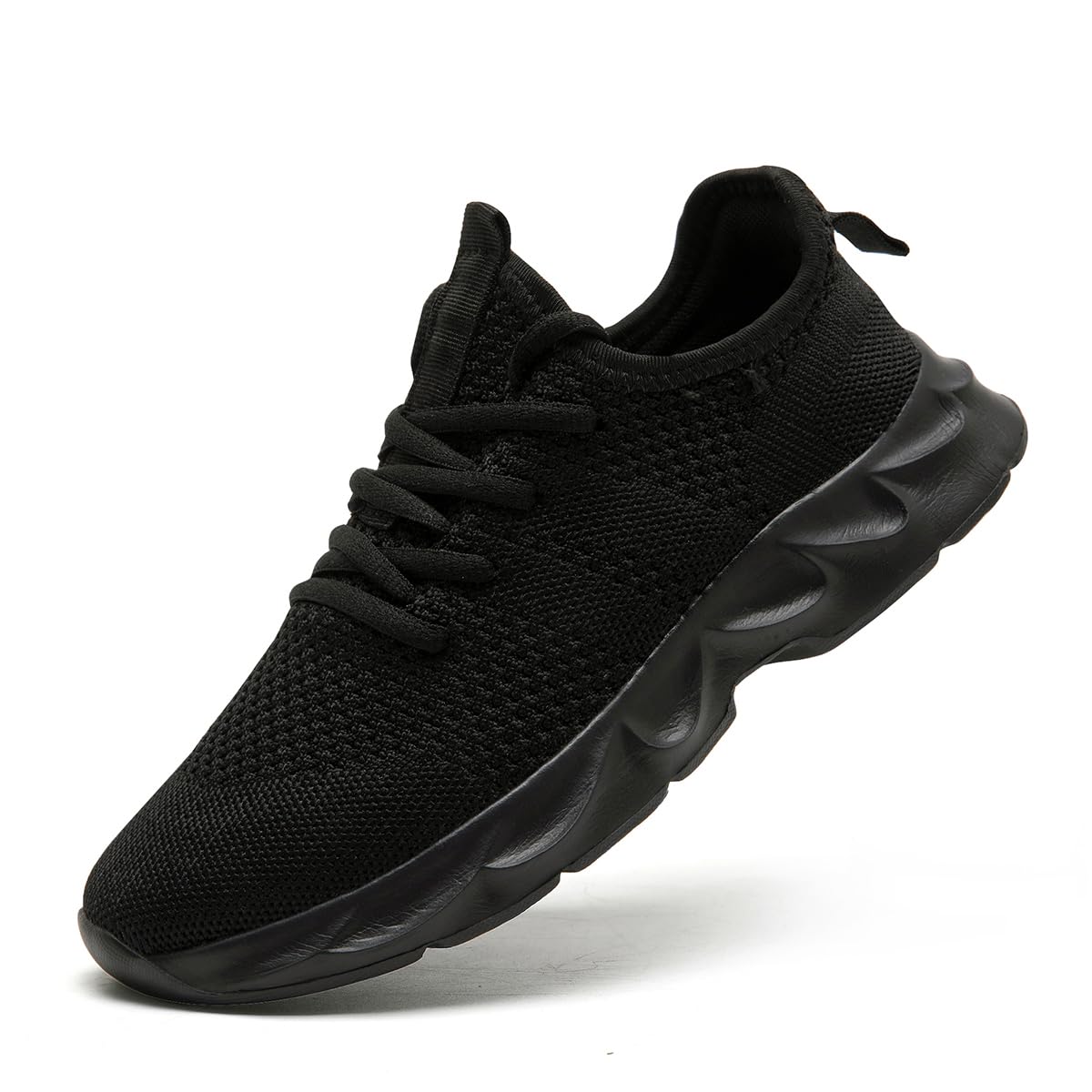 VGPSFNMens Trainers Running Shoes Walking Sport Outdoor Casual Tennis Gym  Fitness Shoes for Men Breathable Mesh Comfortable Lightweight Sneakers Black