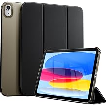 iPad 10th Generation Case for iPad A16 11th Gen and 10th Gen 11/10.9Inch 2025/2022, EasytoClean PU Leather Exterior, UltraSlim TriFold Stand Cover with Auto Sleep/Wake, Dark Gray