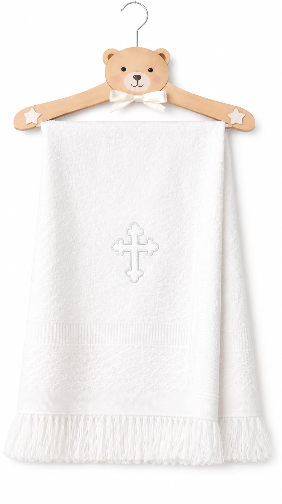 SOHOBABY Châle de baptême Luxueux pour bébé garçon et Fille, Couverture Blanche, pour Nouveau-nés, Nourrissons et Tout-Petits, Doux, Respirant et Chaud, en Acrylique (White Cross)