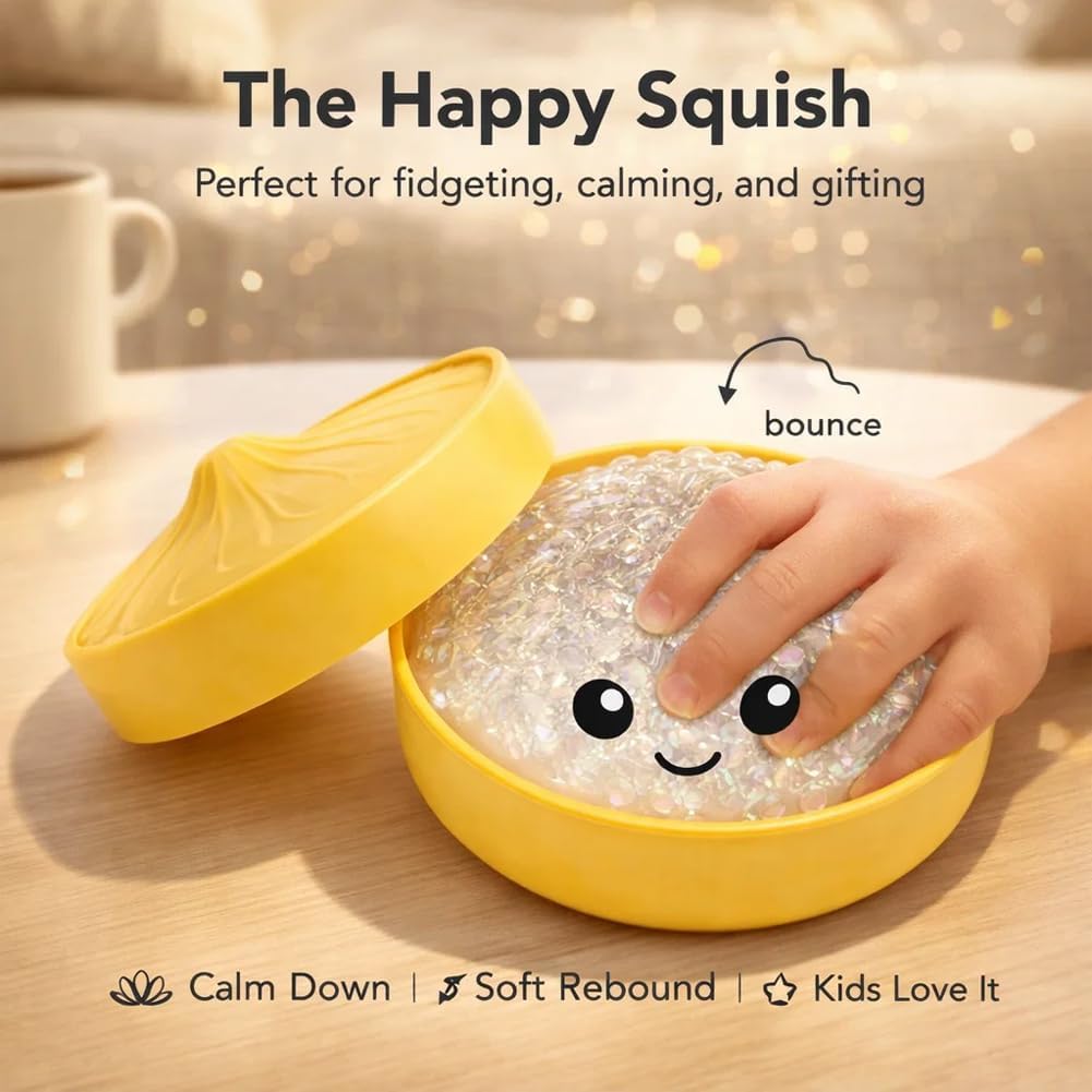 Glitter Dumpling, Glitter Dumpling Squishy Box, 4 Inch Squishy Dumplings, Anxiety Relief Fidget (1pcs-A)