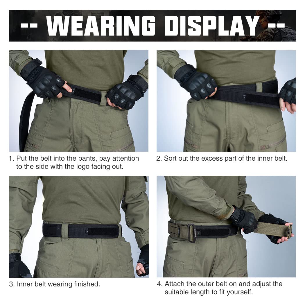 IDOGEAR 2'' Cintura Tattica Militare MOLLE con 1,75'' Cintura Interna Set Cintura Fibbia Metallica Heavy Duty Taglio Laser a Sgancio Rapido Hook-and-Loop