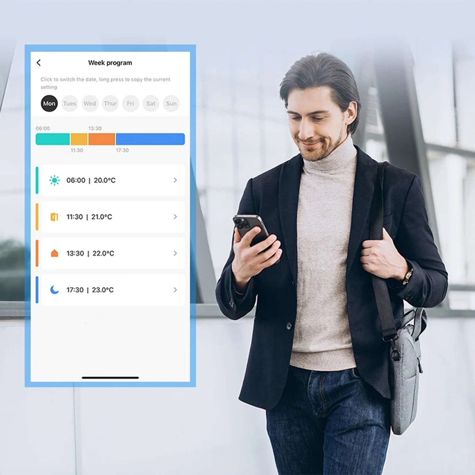 Termostato Intelligente per Radiatore, Valvola Intelligente per Termosifone aggiuntiva WiFi, Programmazione Settimanale Programmabile, Modalità Vacanze ed ECO, Termostati Wireless per Radiatori white