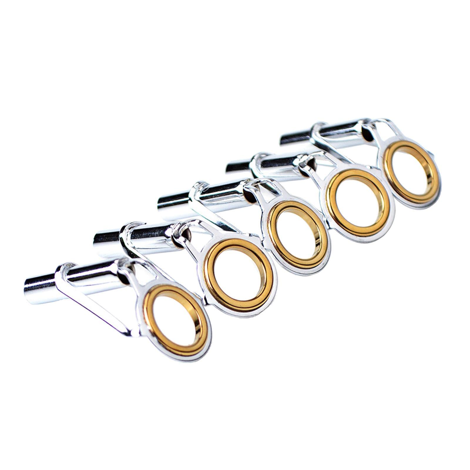 LOOM TREE® 5X Fishing Rod Tip Guide Ring Set Circle Pole Repair Kit 7 Size Gold-image-22