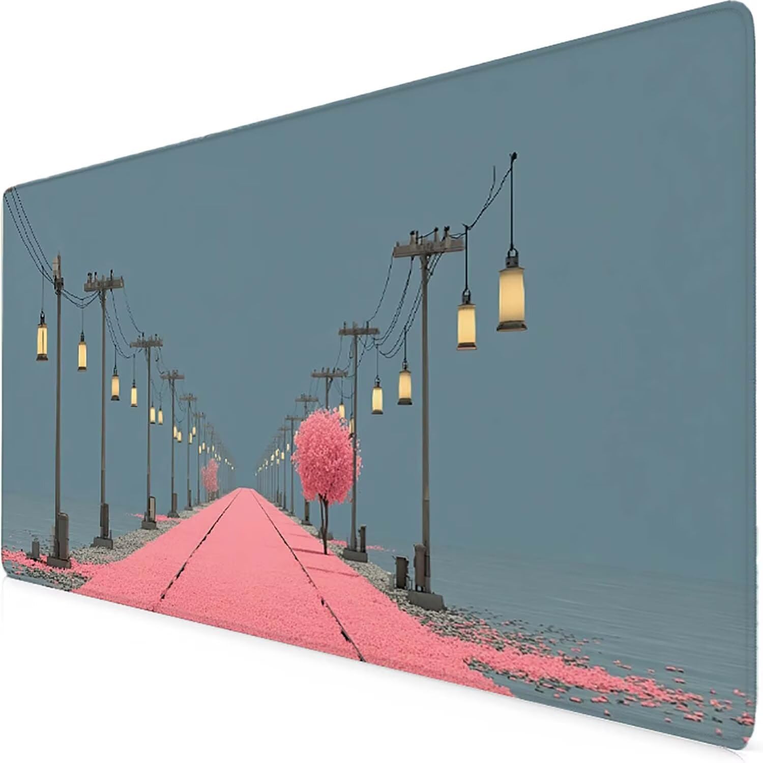 Tappetino Mouse XXL 1000x500mm Rosa Mousepad Autostrada Tappetino Scrivania Grande, con base in Gomma Antiscivolo, Impermeabile Sottomano Scrivania per Computer, Ufficio, Accessori Gaming 5-3682f