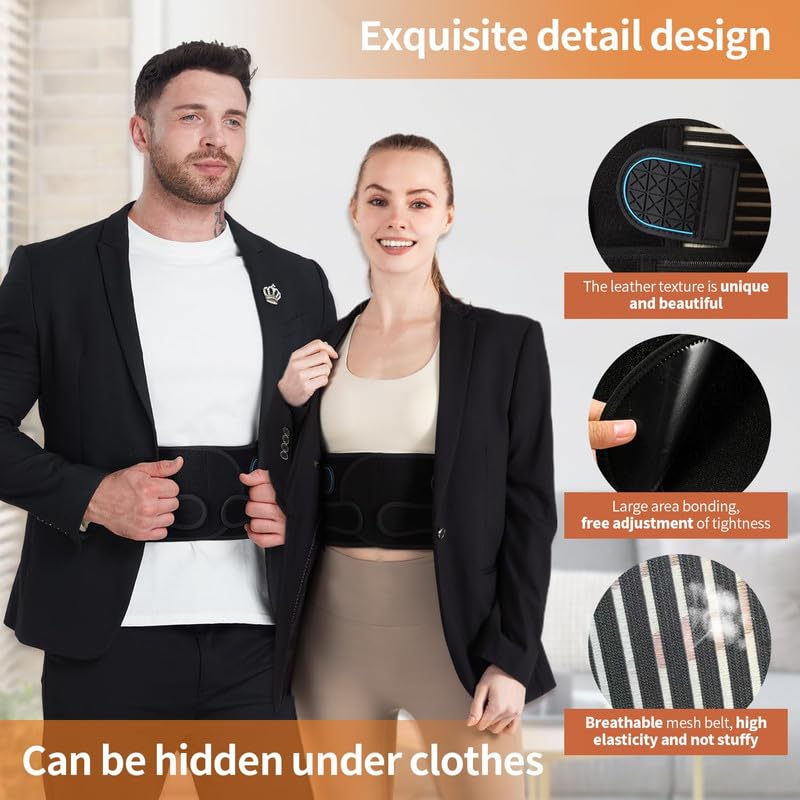 Image of Posture Corrector Belt for Men & Women | Adjustable Back Brace | Upper Back & Shoulder Support | Neoprene Spine Corrector Belt | Relieves Back Pain, Neck Hump & Rounded Shoulders | Universal Size (28-52 inch) | Black