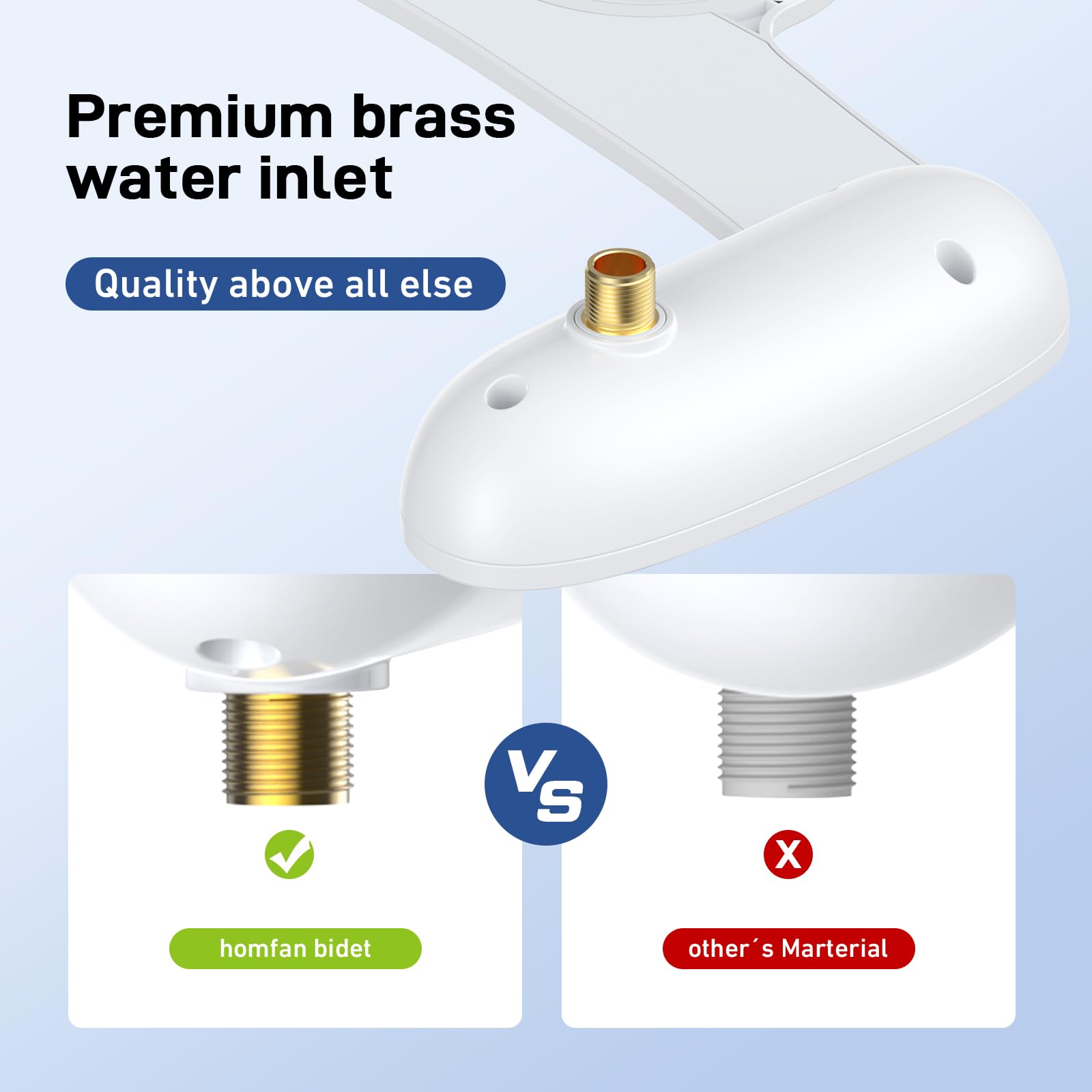 Bidet Attachment for Toilet, Non-Electric Self-Cleaning Dual Nozzle (Feminine/Bidet Wash) Toilet Bidet, Fresh Cold Water Sprayer Bidets for Existing Toilets with Adjustable Pressure Control