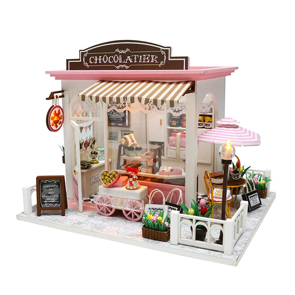 Sponsored Ad – Morelian Dollhouse Miniature DIY Mini House Kit with Led Lights and Furniture for Gift Set