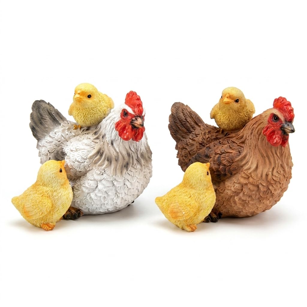 The Bridge Collection Hen with Chicks Figurine Chicken Decor