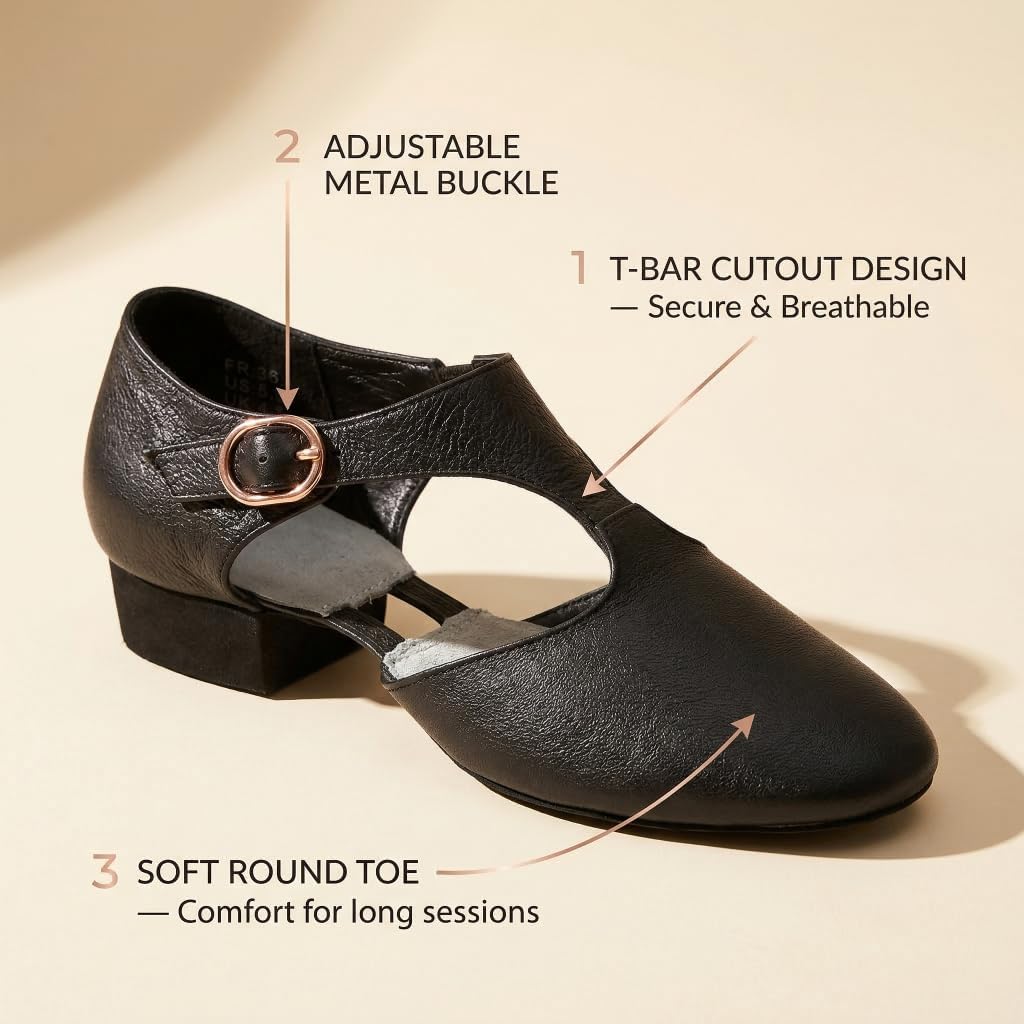 Leather Jazz Dance Shoes for Women Men Slip on Teaching Dance Sandals
