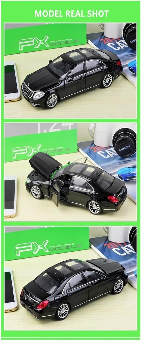for:Mercedes-Benz S-Class Sports Car Simulation R Model 1:24 Handicraft Decoration Gift(B)