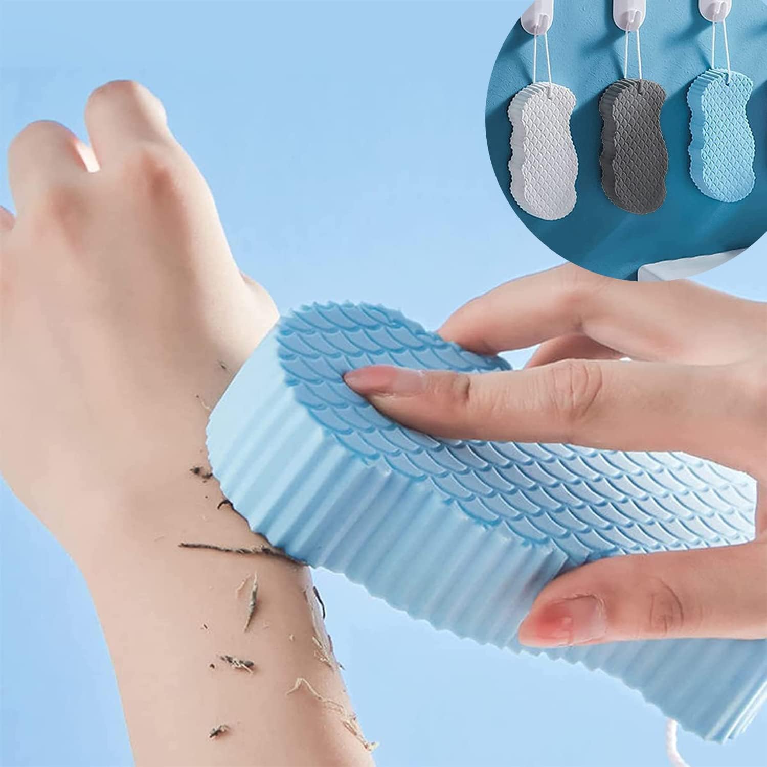 Ultra Soft Bath Body Shower Sponge, Magic Bath Sponge Dead Skin Remover, Super Soft Exfoliating Sponge for Adults Children and Pregnant Women (Multicolor)