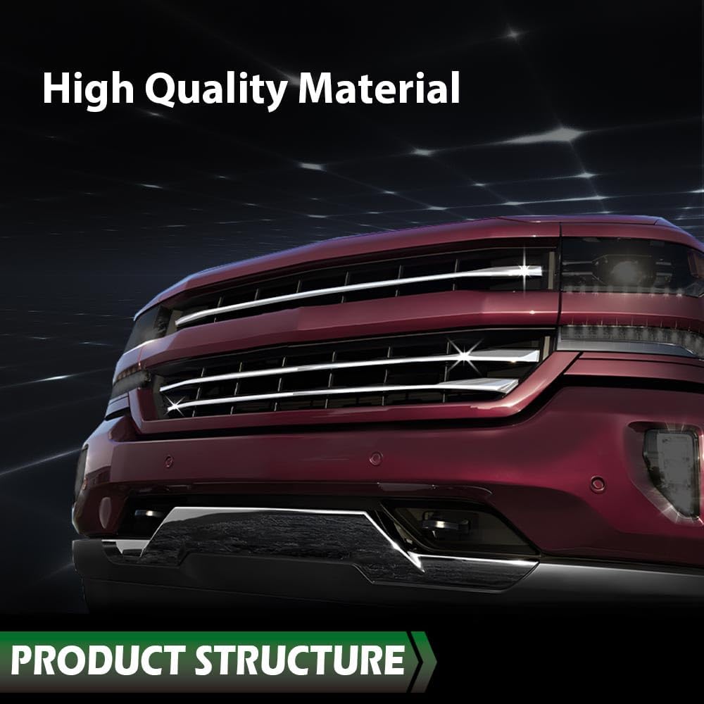 LQI Snap On Grille Inserts Overlay Grill Cover Chrome Compatible with 2016 2017 2018 Chevy Silverado 1500 LT Z71 Only/Fit 2019 1500 LD Old Body(WT, LT, Custom) 3961039403