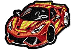 3.5" Sport Car Iron On Patch - Embroidered Cool Race Car Appliqué...