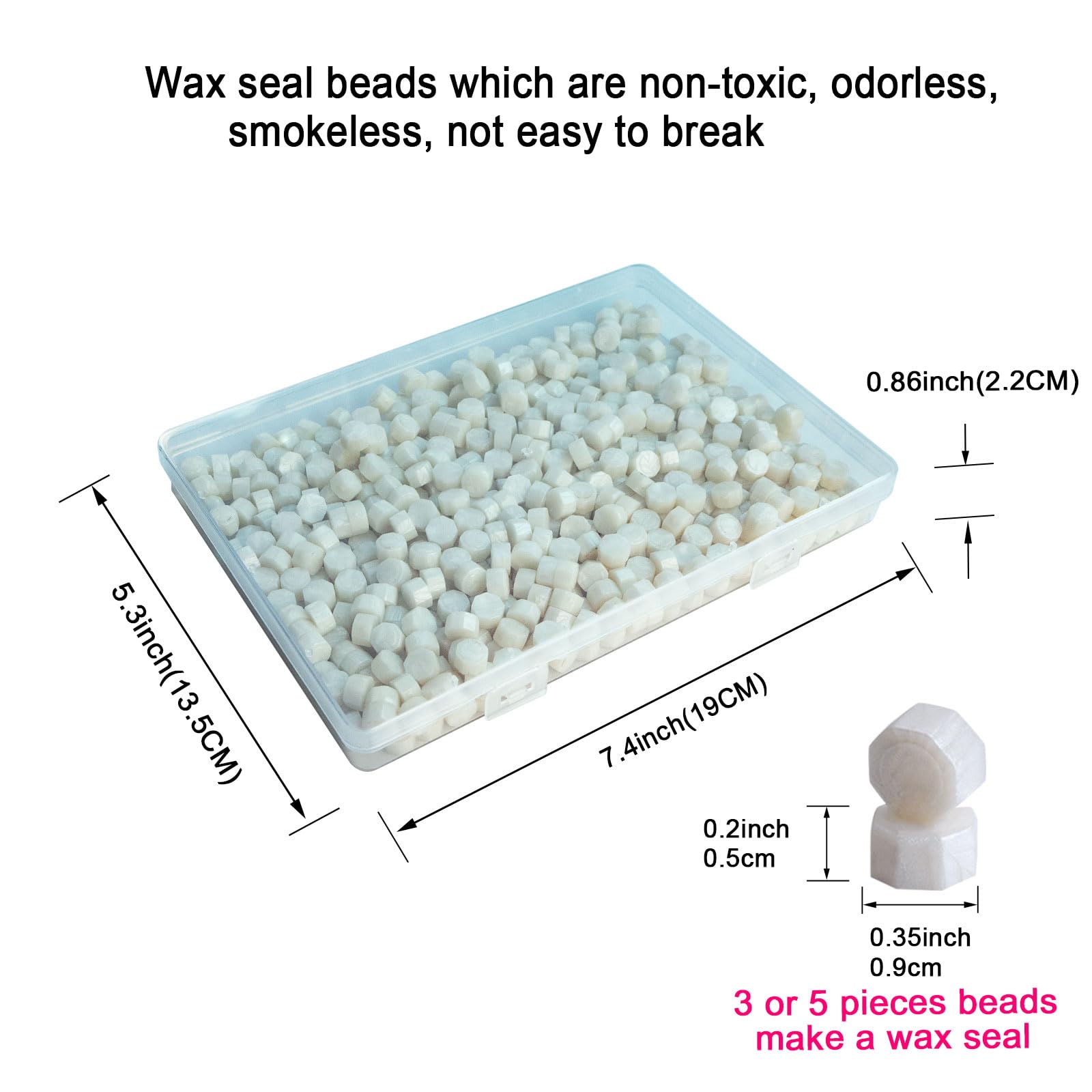 Tomgenrine Premium Wax Seal Beads - 520 Pearl White Sealing Pellets for Letters Greeting Cards, Wine Bottles & Crafts - Image 2