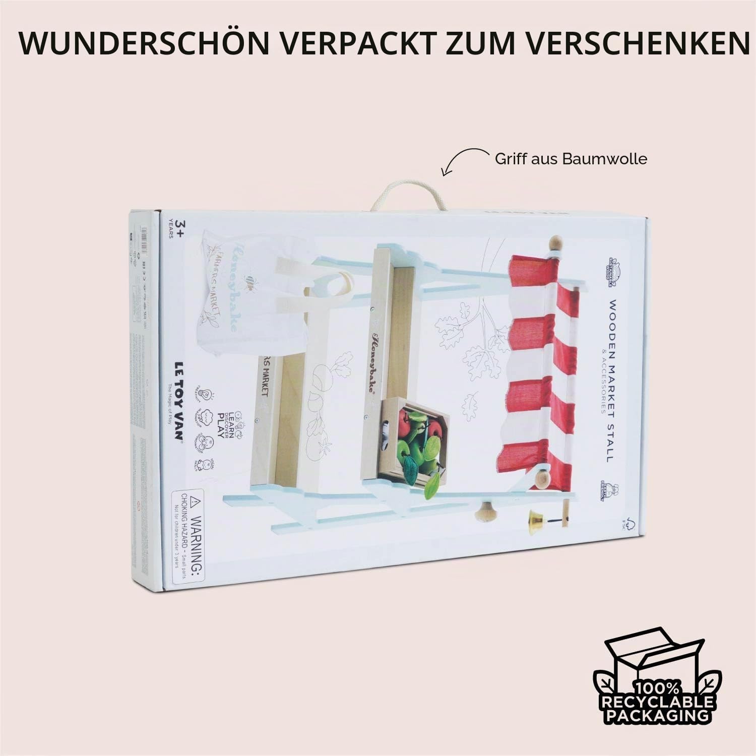 Le Toy Van – Honeybee Market Spielzeugladen aus Holz | Supermarkt-Rollenspiel Lebensmittelladen, TV181